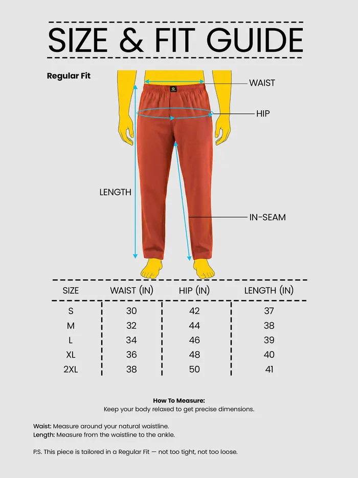 Rust Orange Regular-fit Pajamas